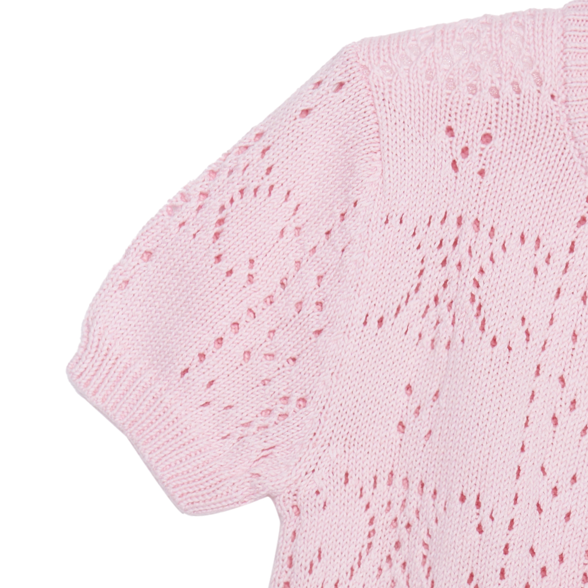 Details for (W) CELINE SS23 Kardigan Rajut Lengan Pendek Merah Jambu. 2AI37748U-24LP