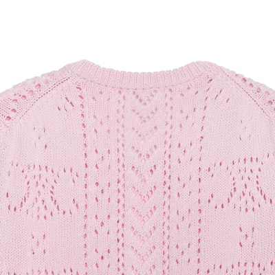 (W) CELINE SS23 Kardigan Rajut Lengan Pendek Merah Jambu. 2AI37748U-24LP Sizing (W) CELINE SS23 Kardigan Rajut Lengan Pendek Merah Jambu. 2AI37748U-24LP