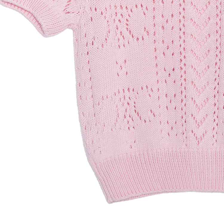 Cheap (W) CELINE SS23 Kardigan Rajut Lengan Pendek Merah Jambu. 2AI37748U-24LP