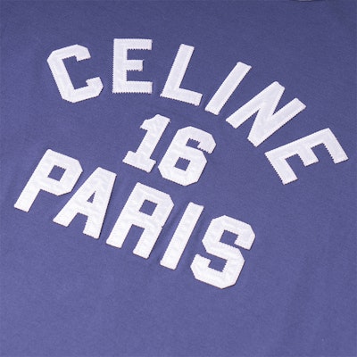 (Women) CELINE SS23 Purple T-Shirt with Letter Logo Print. 2X13B671Q-07PX 4