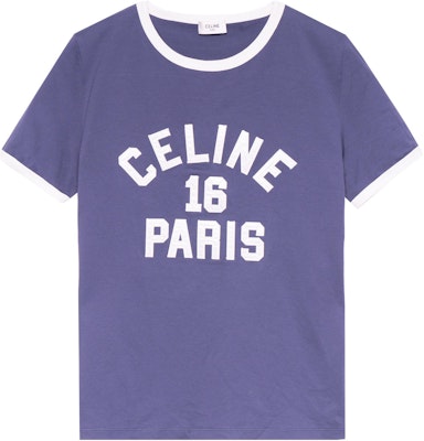(Women) CELINE SS23 Purple T-Shirt with Letter Logo Print. 2X13B671Q-07PX Order (Women) CELINE SS23 Purple T-Shirt with Letter Logo Print. 2X13B671Q-07PX