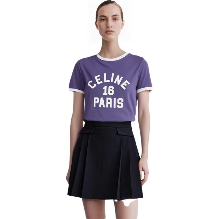 Purchase (Women) CELINE SS23  Purple T-Shirt with Letter Logo Print. 2X13B671Q-07PX