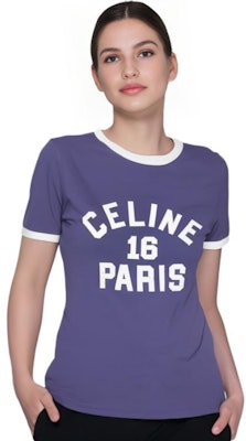 (Women) CELINE SS23 Purple T-Shirt with Letter Logo Print. 2X13B671Q-07PX Sizing (Women) CELINE SS23 Purple T-Shirt with Letter Logo Print. 2X13B671Q-07PX