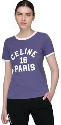 (Women) CELINE SS23 Purple T-Shirt with Letter Logo Print. 2X13B671Q-07PX Cheap (Women) CELINE SS23 Purple T-Shirt with Letter Logo Print. 2X13B671Q-07PX