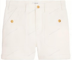 (Women) CELINE SS23 Solid Button Straight Casual Shorts Off-White 2N921617R-01OQ (Women) CELINE SS23 Solid Button Straight Casual Shorts Off-White 2N921617R-01OQ