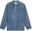 Order (Women) CELINE SS23 Solid Color Denim Jacket with Buttoned Chest Pocket - Blue. 2T093182N-08PS