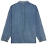 Lookbook (Women) CELINE SS23 Solid Color Denim Jacket with Buttoned Chest Pocket - Blue. 2T093182N-08PS