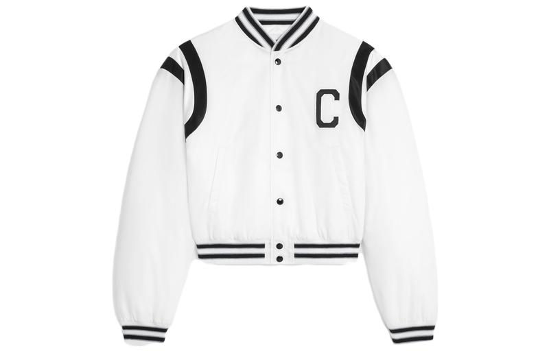 Order (W) CELINE SS23 白色對比字母貼布單排扣外套。 2W803227R-01OW
