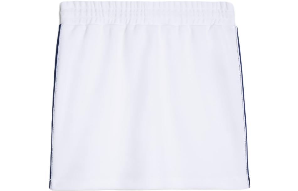 Lookbook (W) CELINE SS23 Skirt Putih Kasual dengan Logo Sulam dan Tali Serut. 2Z320225S-01MA