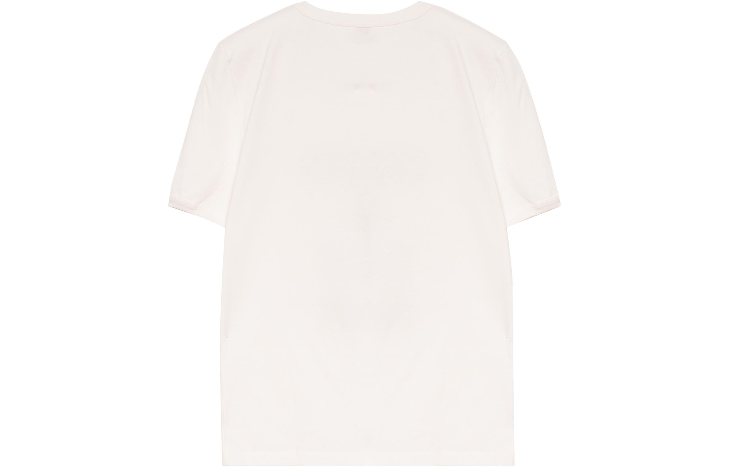 Lookbook (W) CELINE SS23 Kaos Lengan Pendek Putih dengan Cetak Huruf. 2X80D671Q-01MA