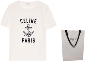 (W) CELINE SS23 Kaos Lengan Pendek Putih dengan Cetak Huruf. 2X80D671Q-01MA Shop (W) CELINE SS23 Kaos Lengan Pendek Putih dengan Cetak Huruf. 2X80D671Q-01MA