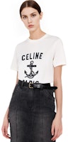 (W) CELINE SS23 Kaos Lengan Pendek Putih dengan Cetak Huruf. 2X80D671Q-01MA Cheap (W) CELINE SS23 Kaos Lengan Pendek Putih dengan Cetak Huruf. 2X80D671Q-01MA