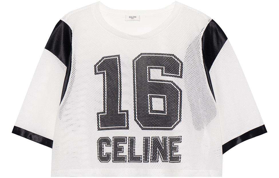 Lookbook (W) Camiseta Corta CELINE SS23 Tejido Blanco con Monograma. 2X94D785T-01OB