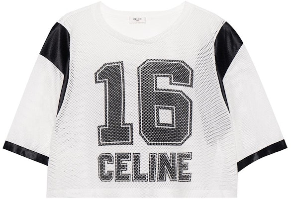 (W) CELINE SS23 白色網眼針織字母印花短版T恤 2X94D785T-01OB Lookbook (W) CELINE SS23 白色網眼針織字母印花短版T恤 2X94D785T-01OB