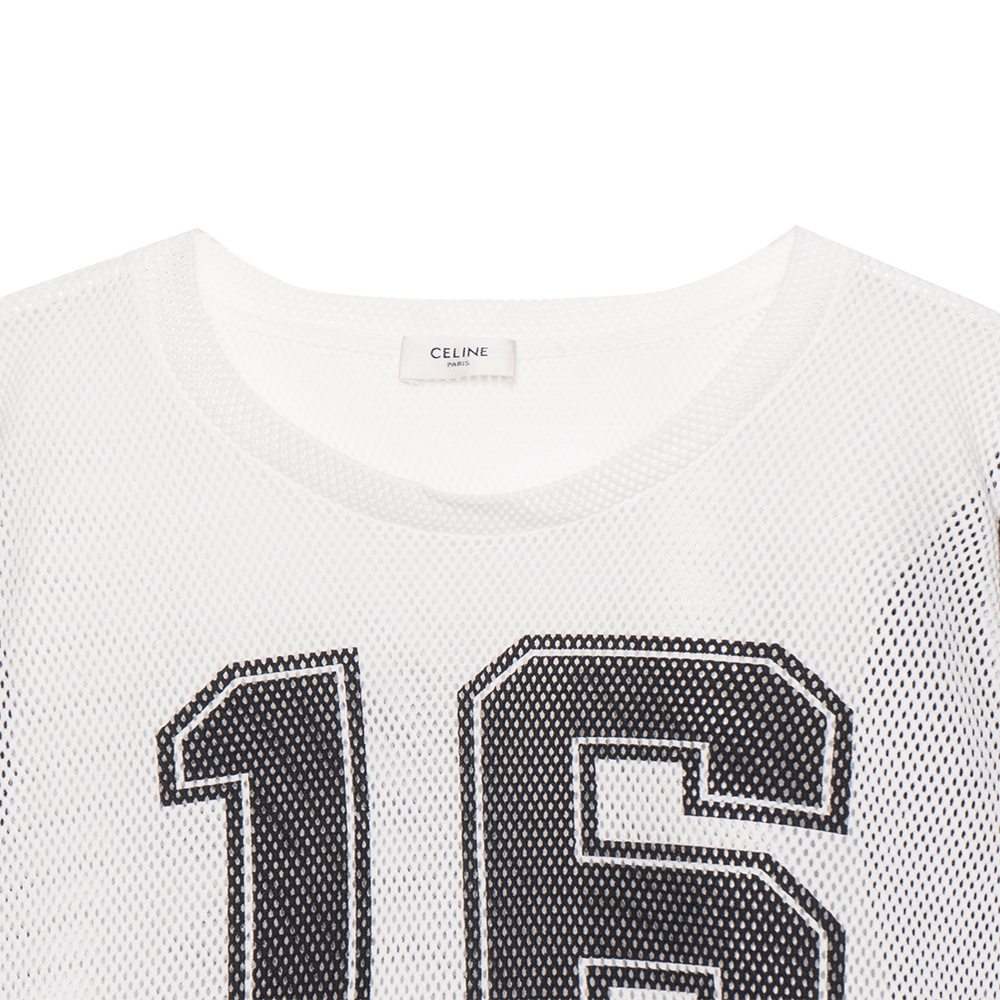 Shop (W) Camiseta Corta CELINE SS23 Tejido Blanco con Monograma. 2X94D785T-01OB