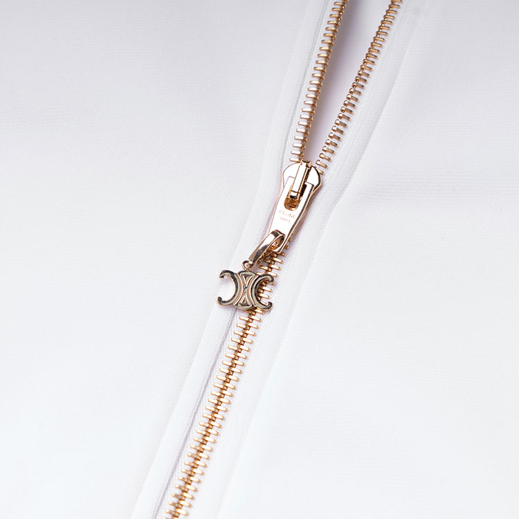 Shop (W) CELINE SS23 白色側條紋拉鍊外套. 2Y48A225S-01MA