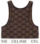 Lookbook (Women) CELINE SS23 Brown Logo Knit Cropped Casual Tank Top for Women 2AF10916T-19BR