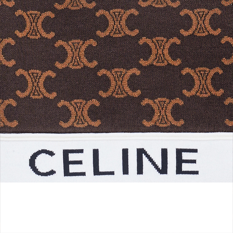 Details for (Women) CELINE SS23 Brown Logo Knit Cropped Casual Tank Top for Women 2AF10916T-19BR