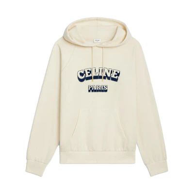 (Women) CELINE SS23 Colorblock Letter Print Ivory Hoodie Long Sleeve 2Y62C450I-01JL