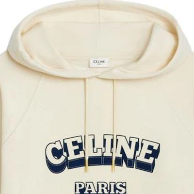 (W) CELINE SS23 配色字母印花象牙白连帽衫长袖 2Y62C450I-01JL Details for (W) CELINE SS23 配色字母印花象牙白连帽衫长袖 2Y62C450I-01JL
