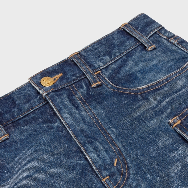 Shop (W) CELINE SS23 高腰牛仔迷你裙 女款 - 牛仔藍 2S267365M-07DU