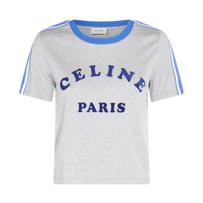 (Women) CELINE SS23 Logo Print Crewneck Short Sleeve T-Shirt Women’s Light Blue 2X08D671Q-08BJ