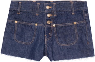 (Women) CELINE SS23 Low-Rise Frayed Hem Denim Shorts Women’s Blue 2N950799U-07IN (Women) CELINE SS23 Low-Rise Frayed Hem Denim Shorts Women’s Blue 2N950799U-07IN