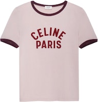 (Women) CELINE SS23 Paris Logo Print Pink Cotton Crewneck Short Sleeve T-Shirt . 2X855671Q-24PN (Women) CELINE SS23 Paris Logo Print Pink Cotton Crewneck Short Sleeve T-Shirt . 2X855671Q-24PN