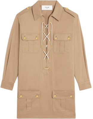 (Women) CELINE SS23 Solid Long Sleeve Drawstring Pocket Dress Women’s Khaki Color 2Z490219I-03CD Buy (Women) CELINE SS23 Solid Long Sleeve Drawstring Pocket Dress Women’s Khaki Color 2Z490219I-03CD