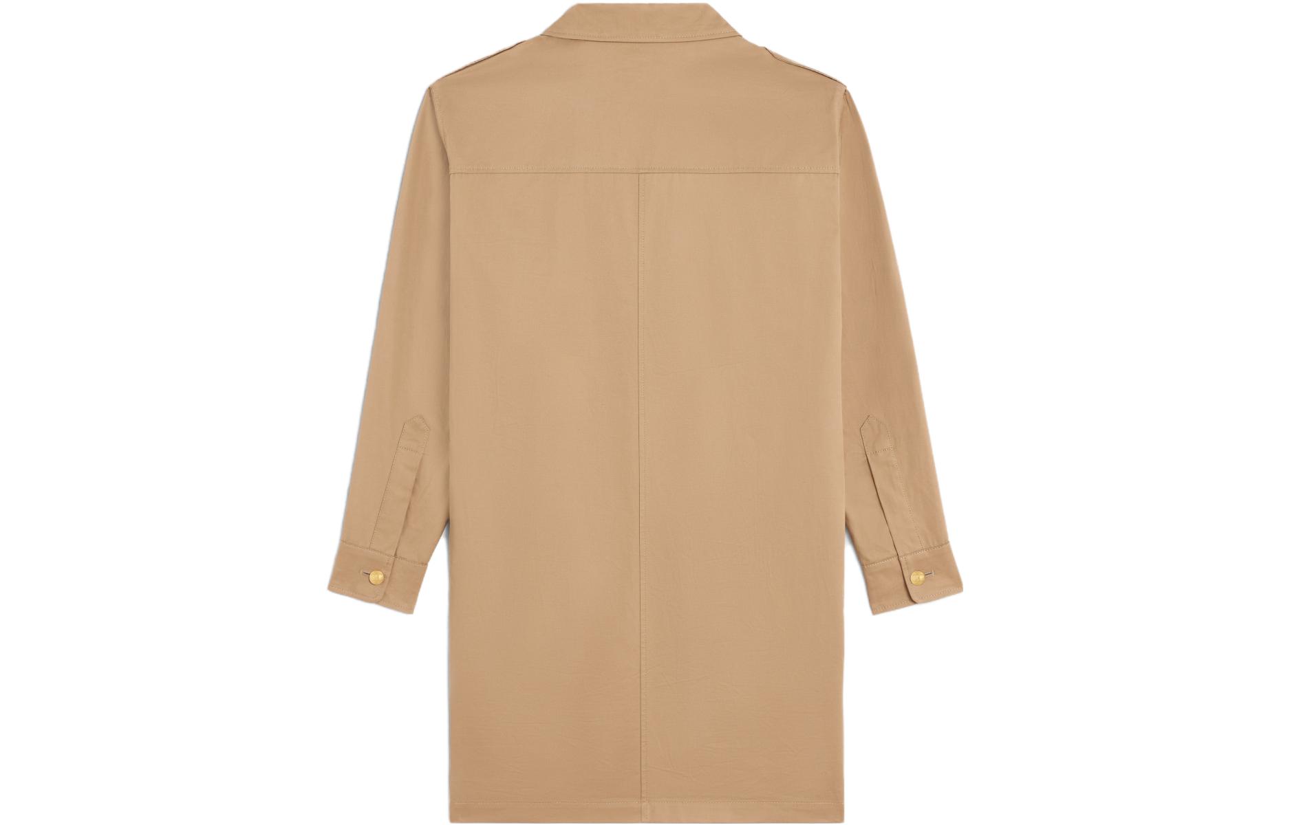 Lookbook (W) Vestido largo con cordones y bolsillos CELINE SS23 para mujer color caqui. 2Z490219I-03CD