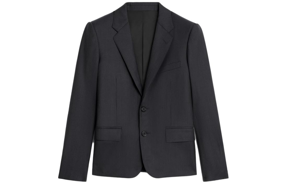 (Women) CELINE SS23 Striped Single-Breasted Long Sleeve Blazer Navy Blue for Women. 2V132686O-07CG