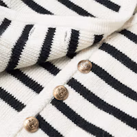 Details for (Women) CELINE SS23 Striped V-Neck Straight-Cut Vest Women’s Cream Color. 2AJ72570P-01CB