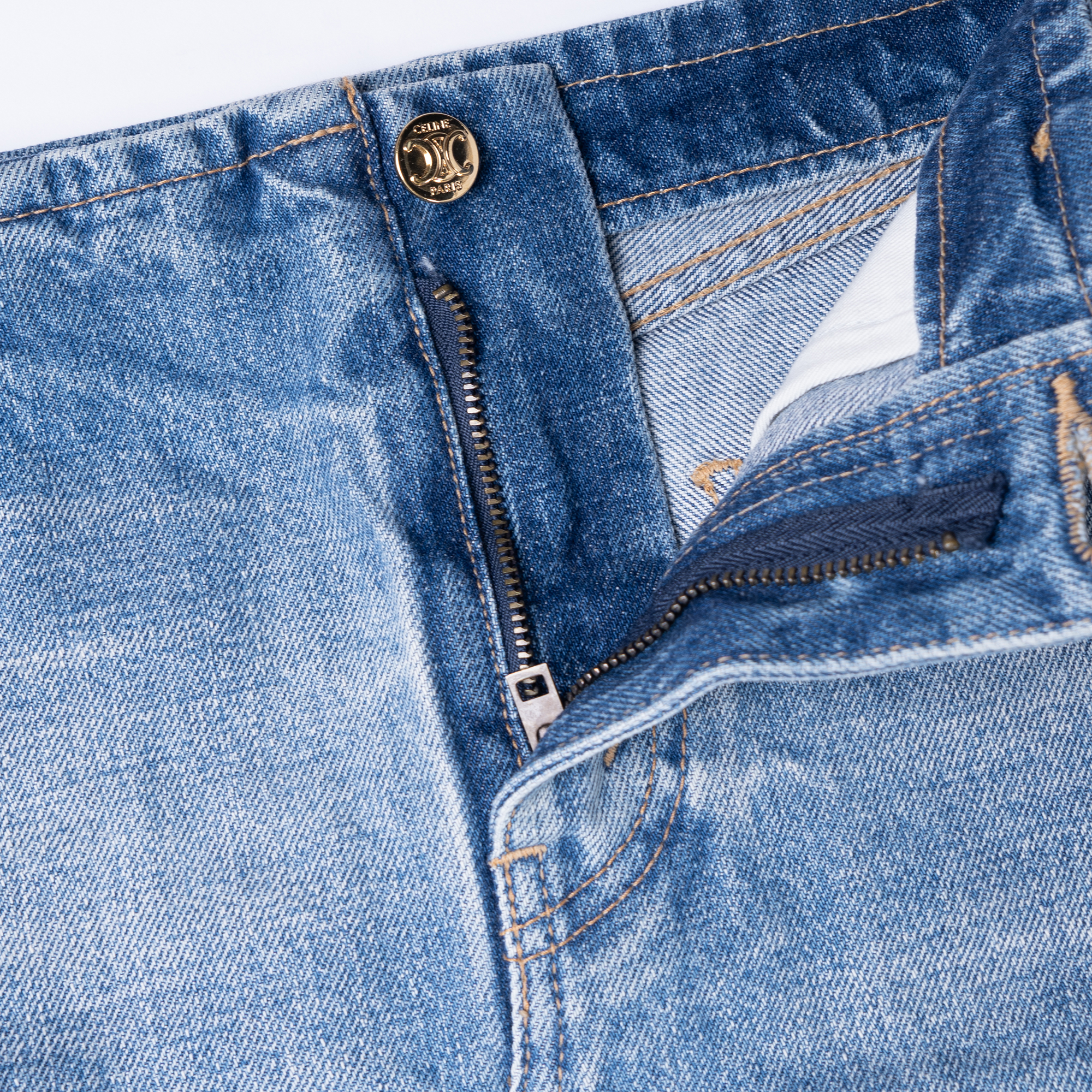 Purchase (W) CELINE SS23 テニスチェーンハイウエストデニムスカート レディース ブルー 2S238206T-08PI