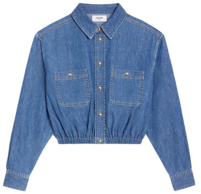 (Women) CELINE SS23 Washed Denim Jacket Women’s Blue Long Sleeve Cropped Design 2T267362M-07UO Order (Women) CELINE SS23 Washed Denim Jacket Women’s Blue Long Sleeve Cropped Design 2T267362M-07UO