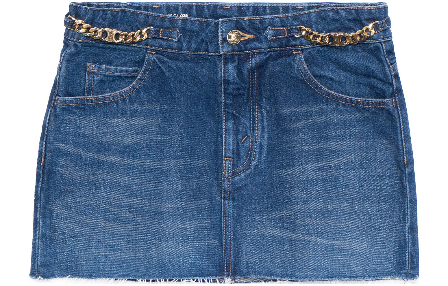 Order (W) Falda Casual Mini Azul Cintura Media Lavada CELINE SS23. 2S299107P-08DL