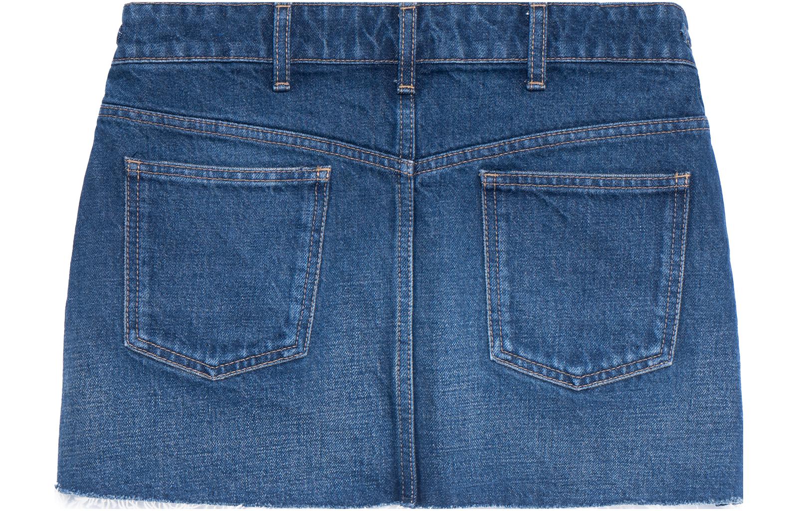 Lookbook (W) Falda Casual Mini Azul Cintura Media Lavada CELINE SS23. 2S299107P-08DL