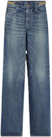(Women) CELINE SS23 Washed Vintage Straight Pocket Jeans Women Blue. 2N923365M-07DU (Women) CELINE SS23 Washed Vintage Straight Pocket Jeans Women Blue. 2N923365M-07DU