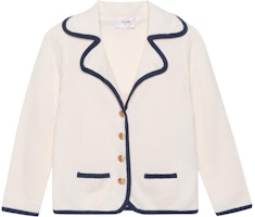 (Women) CELINE SS23 Women’s Striped Trim Button-Up Knit Cardigan Beige 2AJ47317V-01MA (Women) CELINE SS23 Women’s Striped Trim Button-Up Knit Cardigan Beige 2AJ47317V-01MA