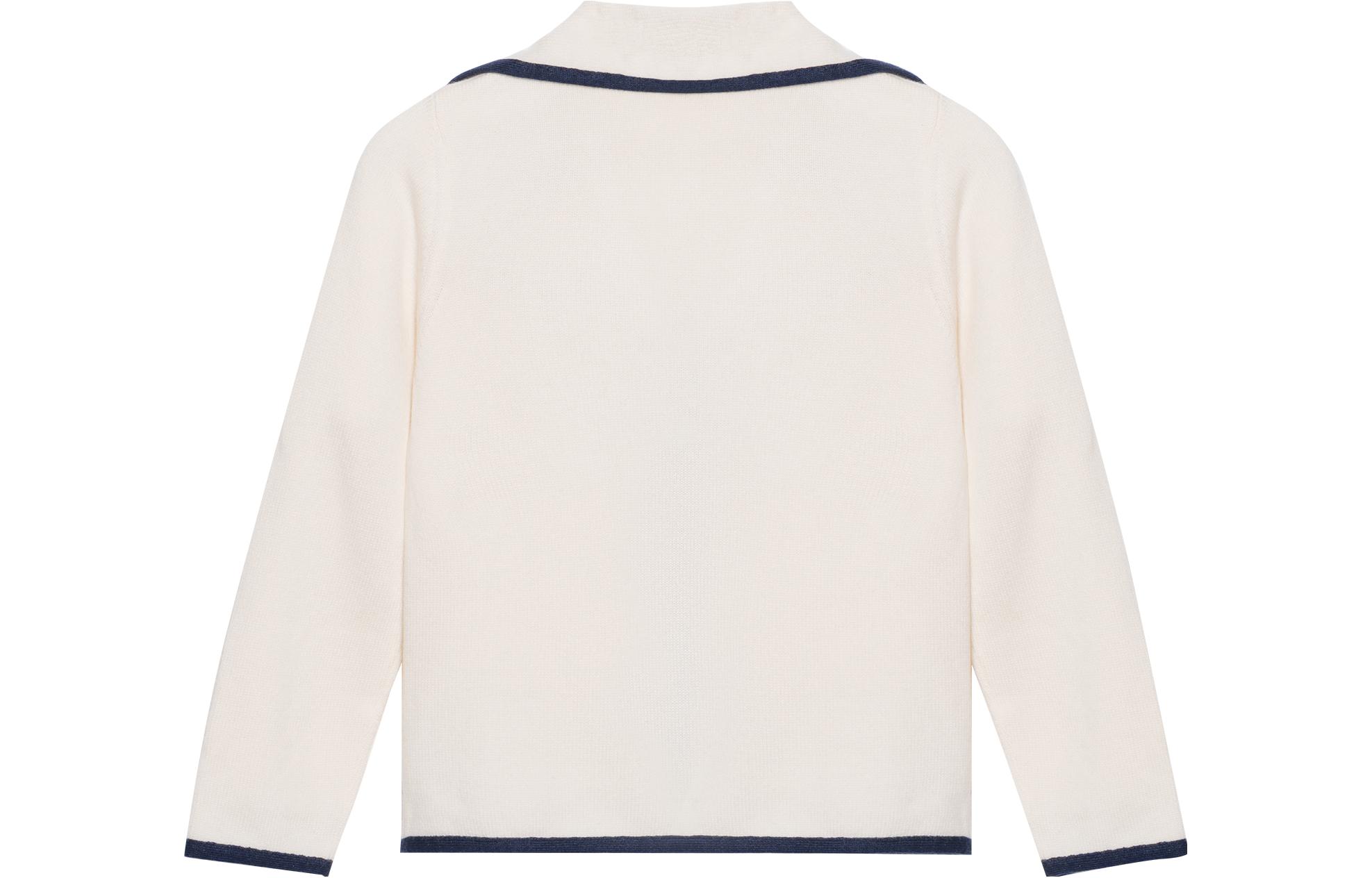 Lookbook (W) 셀린느 SS23 여성 스트라이프 트림 니트 버튼업 가디건 베이지 2AJ47317V-01MA