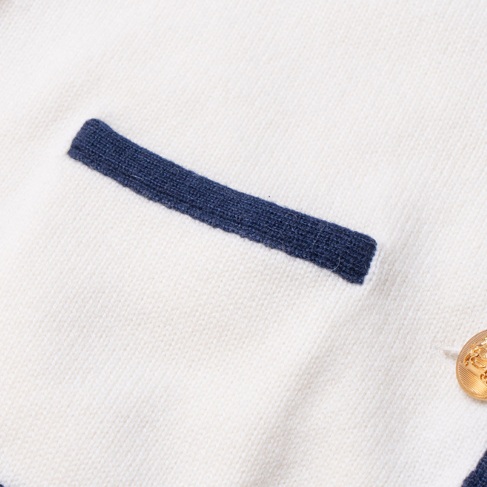 Shop (W) 셀린느 SS23 여성 스트라이프 트림 니트 버튼업 가디건 베이지 2AJ47317V-01MA