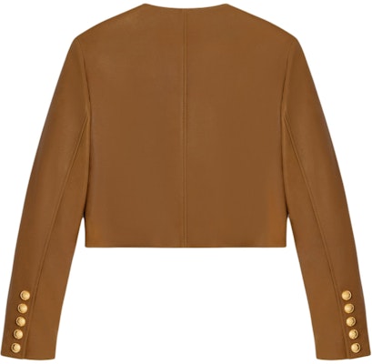 (Women) CELINE SS24 Beige Long Sleeve Leather Jacket with Multiple Pockets. 2F448265T-18NC Lookbook (Women) CELINE SS24 Beige Long Sleeve Leather Jacket with Multiple Pockets. 2F448265T-18NC
