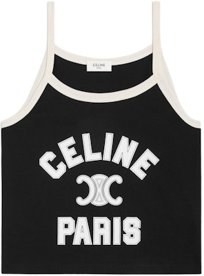 (Women) CELINE SS24 Black Letter Print Sleeveless Cropped Tank Top. 2X89D507Z-38CR Order (Women) CELINE SS24 Black Letter Print Sleeveless Cropped Tank Top. 2X89D507Z-38CR