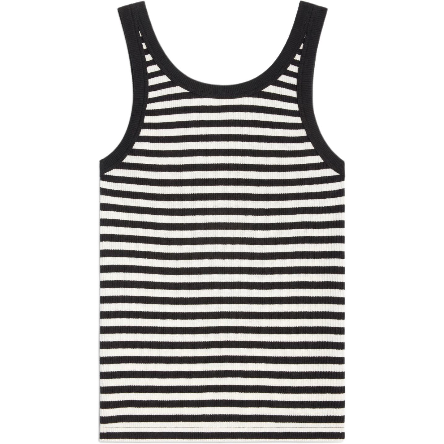 Lookbook (W) Chaleco de punto negro a rayas con botones CELINE SS24. 2X47H136K-38AW