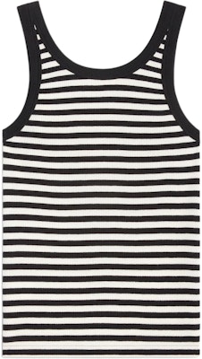 (W) Chaleco de punto negro a rayas con botones CELINE SS24. 2X47H136K-38AW Lookbook (W) Chaleco de punto negro a rayas con botones CELINE SS24. 2X47H136K-38AW