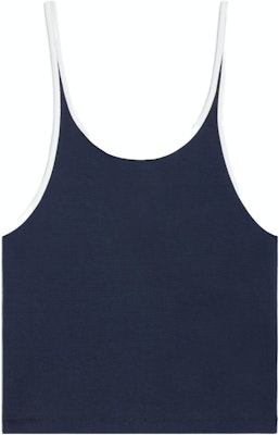 (Women) CELINE SS24 Blue Colorblock Logo Print Sleeveless Top. 2X73J507Z-07OW Lookbook (Women) CELINE SS24 Blue Colorblock Logo Print Sleeveless Top. 2X73J507Z-07OW