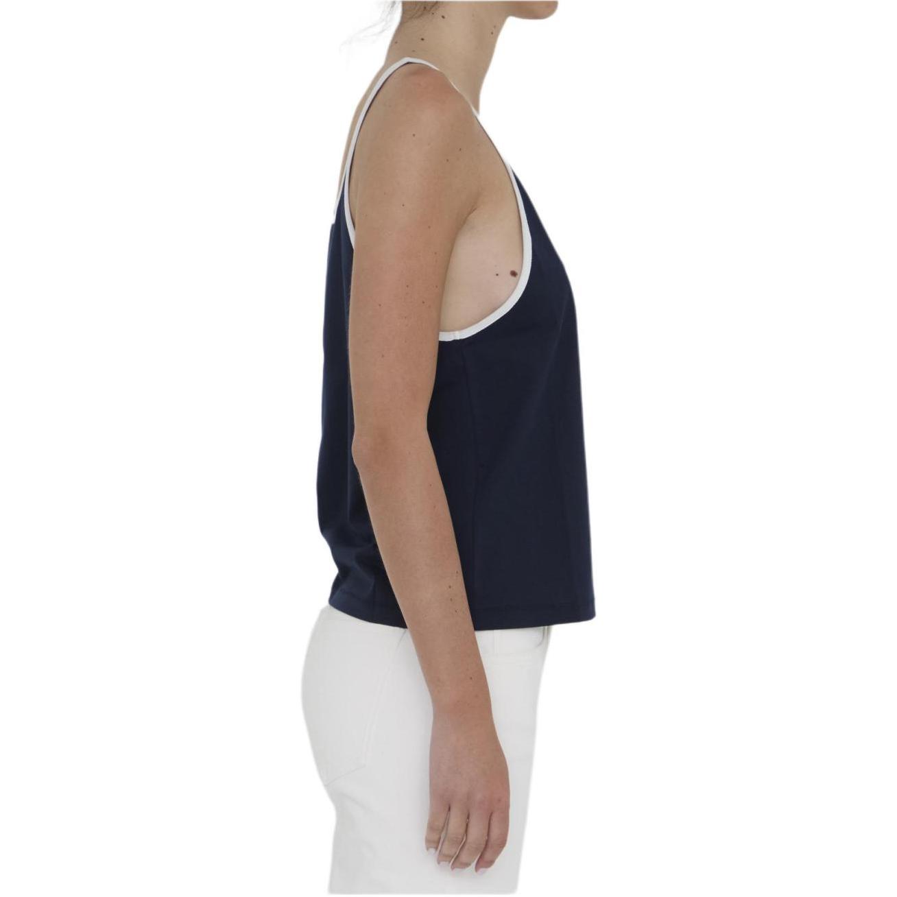 Details for (Women) CELINE SS24  Blue Colorblock Logo Print Sleeveless Top. 2X73J507Z-07OW