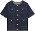 Buy (Women) CELINE SS24 Blue Short-Sleeve Denim Jacket with Single Button. 2Q950224Z-07IN