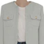 Details for (W) CELINE SS24 Jaket Biru Polos Lengan Panjang Kasual Leher Bulat 2V55Q435T-30SA