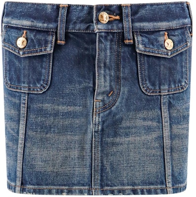 (Women) CELINE SS24 Casual Blue Mini Skirt with Zip Closure. 2S330365M-07DU Order (Women) CELINE SS24 Casual Blue Mini Skirt with Zip Closure. 2S330365M-07DU