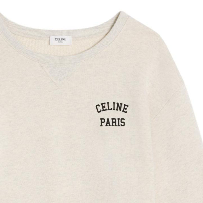 Purchase (W) 셀린느 SS24 크림 로고 프린트 크루넥 스웻셔츠. 2Y31F765N-01CB